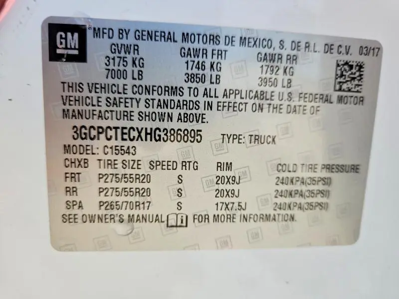 2017 CHEVROLET SILVERADO C1500 HIGH COUNTRY  