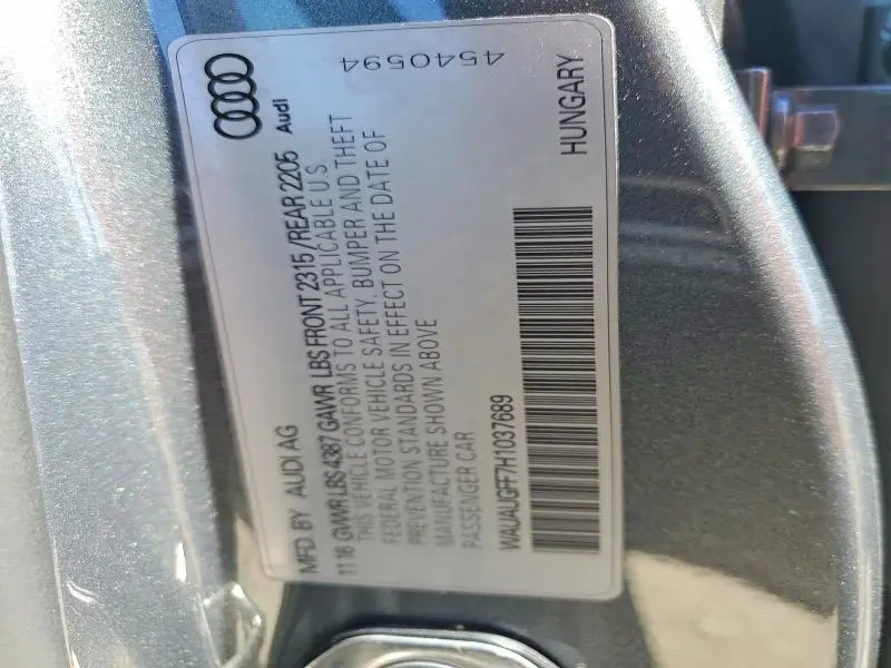 2017 AUDI A3 PREMIUM  
