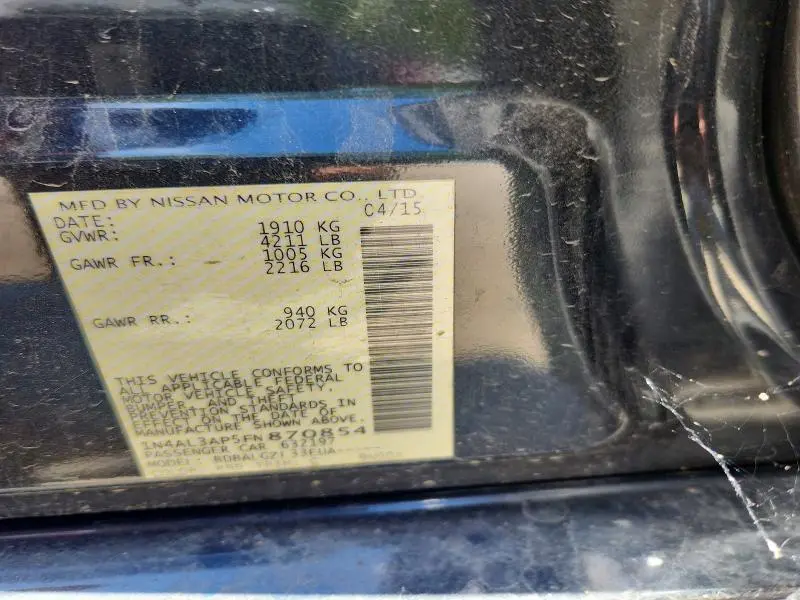 2015 NISSAN ALTIMA   