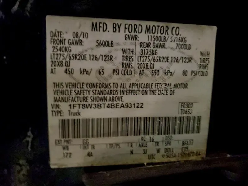 2011 FORD F350 SUPER DUTY  