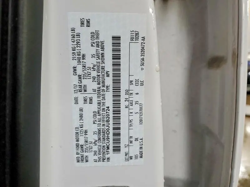 2018 FORD ESCAPE SEL  