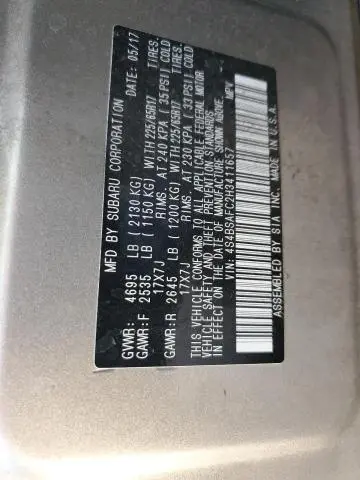 2017 SUBARU OUTBACK 2.5I PREMIUM  