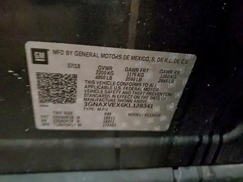 2019 CHEVROLET EQUINOX LT  