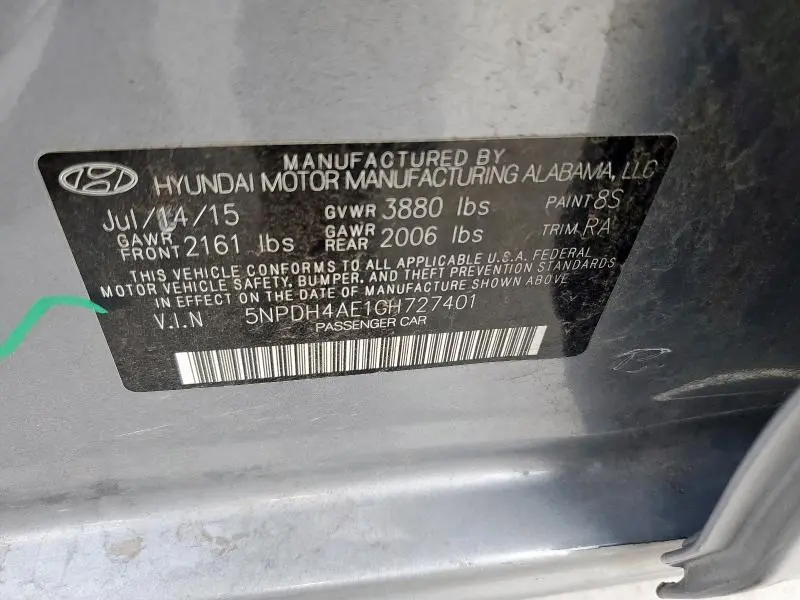 2016 HYUNDAI ELANTRA SE