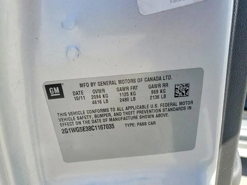 2012 CHEVROLET IMPALA LT  