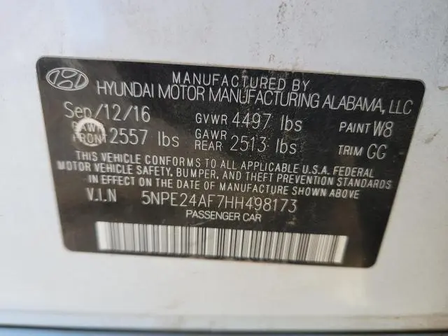 2017 HYUNDAI SONATA SE  