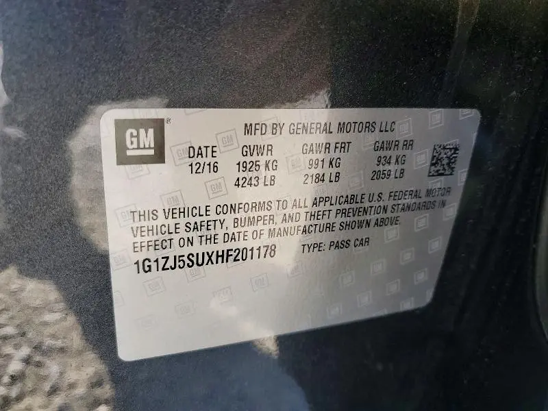 2017 CHEVROLET MALIBU HYBRID  