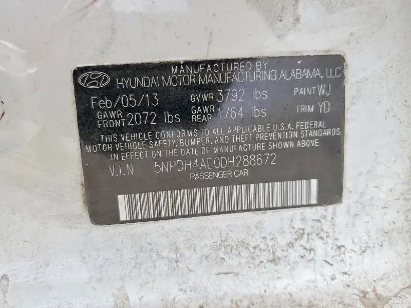 2013 HYUNDAI ELANTRA GLS  