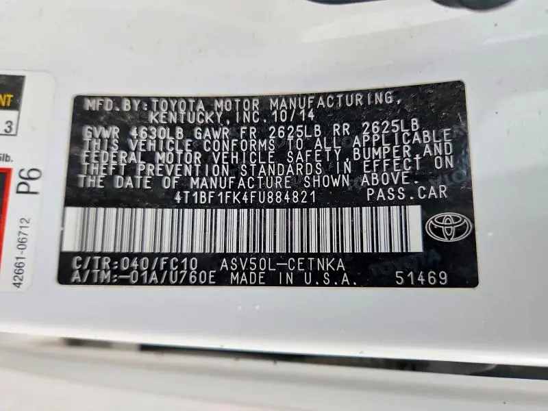 2015 TOYOTA CAMRY   