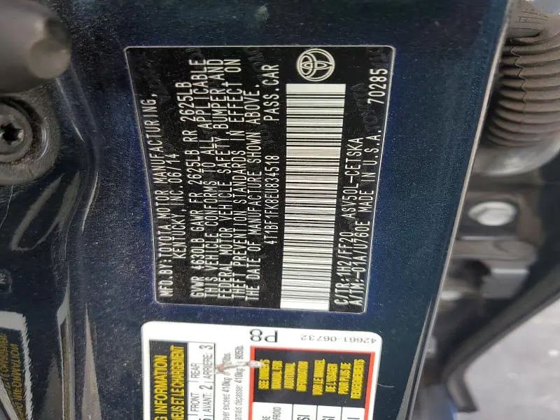 2014 TOYOTA CAMRY SE SPORT  