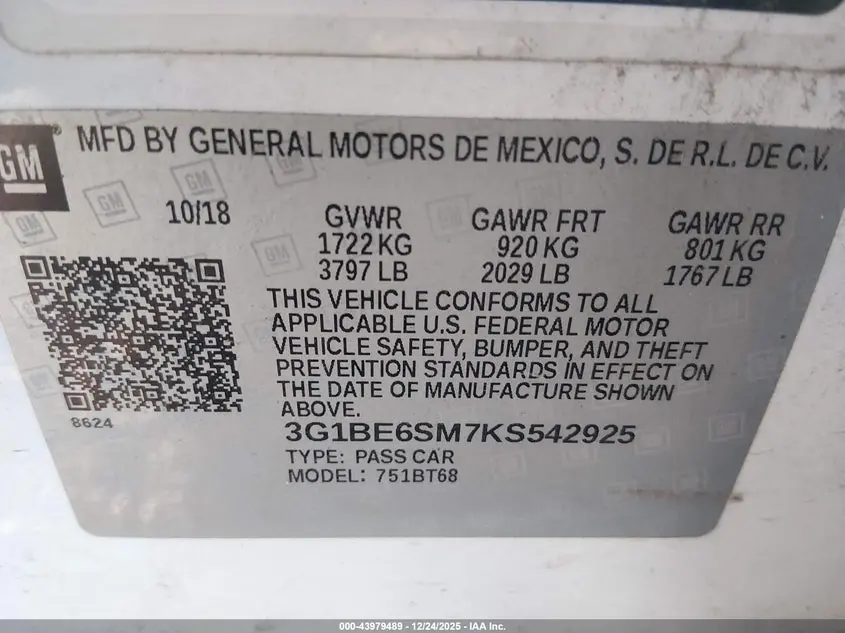 2019 CHEVROLET CRUZE LT