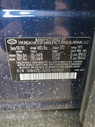 2020 HYUNDAI SANTA FE SEL  
