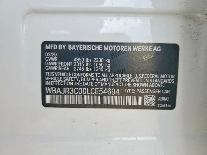 2020 BMW 530   