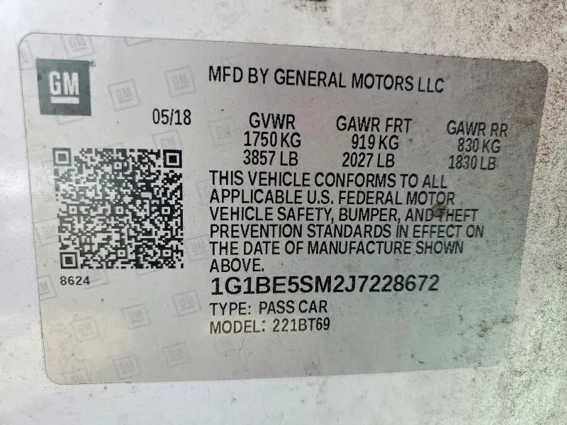 2018 CHEVROLET CRUZE LT  