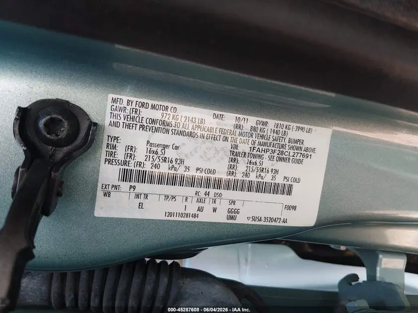 2012 FORD FOCUS SE