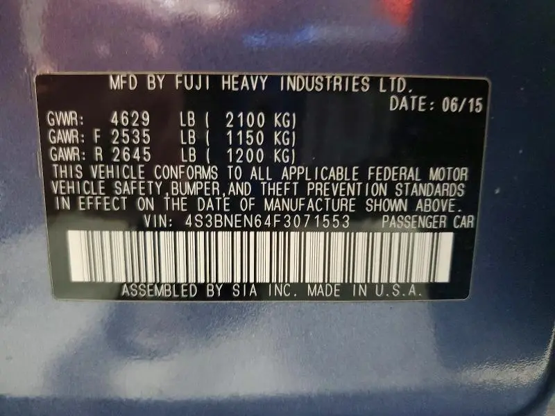 2015 SUBARU LEGACY 3.6R LIMITED  