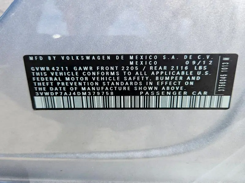 2013 VOLKSWAGEN JETTA SE  