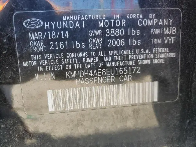 2014 HYUNDAI ELANTRA SE  