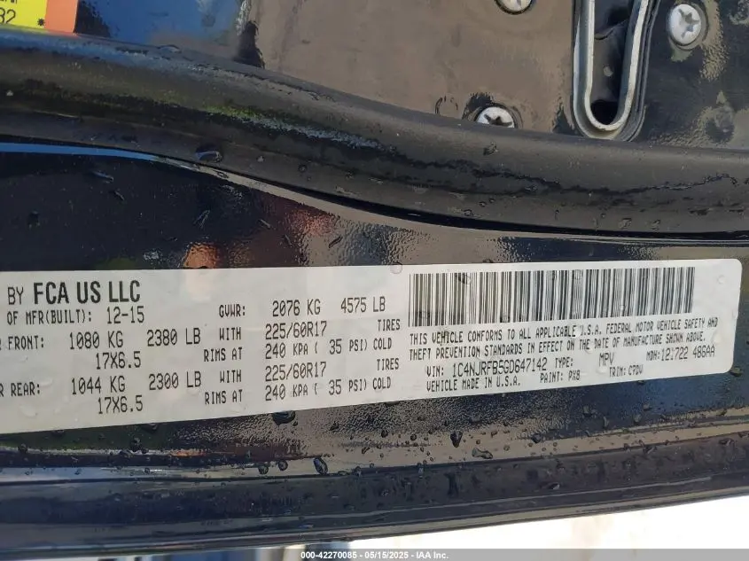 2016 JEEP PATRIOT LATITUDE