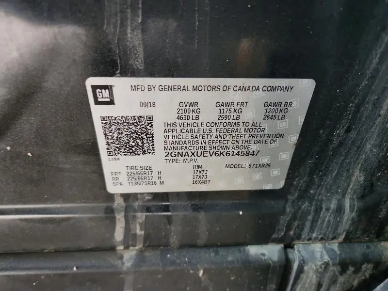 2019 CHEVROLET EQUINOX LT  