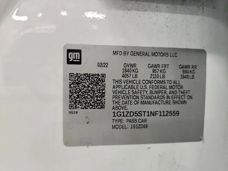 2022 CHEVROLET MALIBU LT  