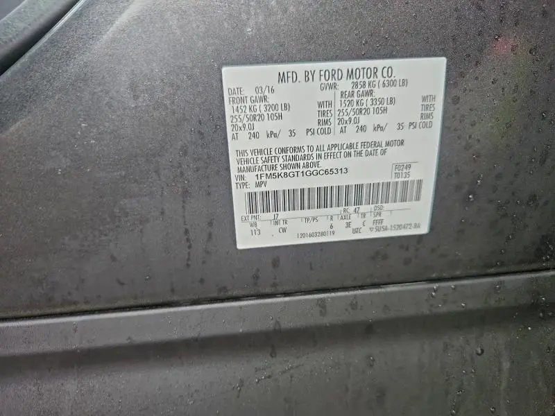 2016 FORD EXPLORER SPORT  