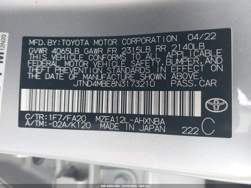 2022 TOYOTA COROLLA SE NIGHTSHADE EDITION