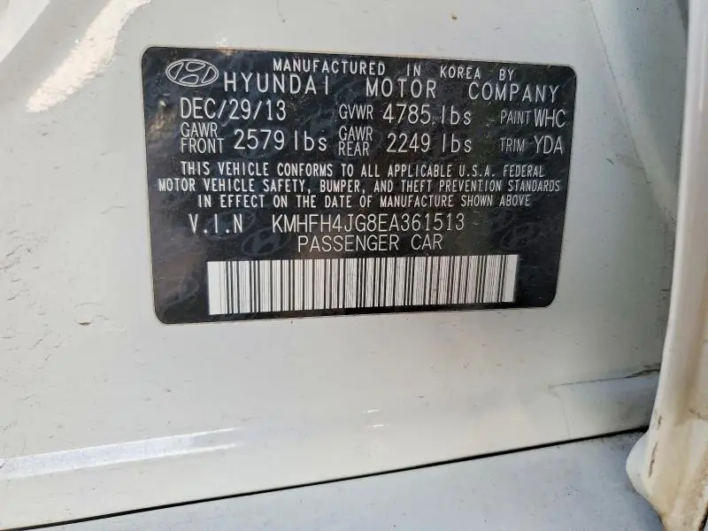 2014 HYUNDAI AZERA LIMITED  