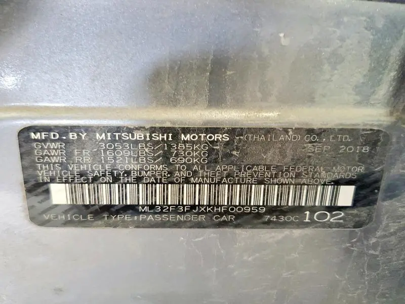 2019 MITSUBISHI MIRAGE G4 ES  