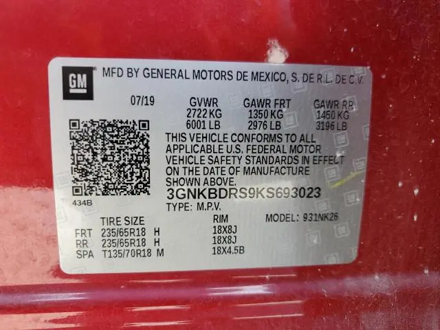 2019 CHEVROLET BLAZER 3LT