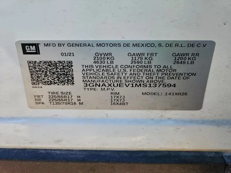 2021 CHEVROLET EQUINOX LT  