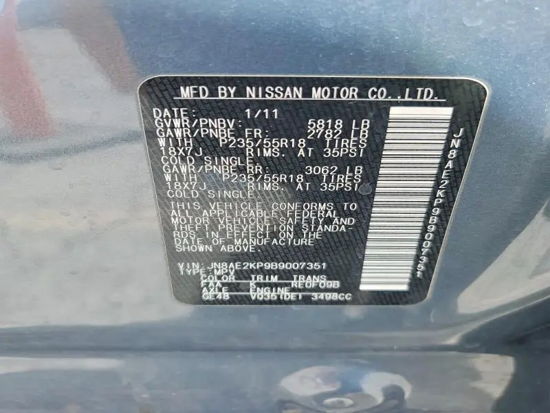 2011 NISSAN QUEST 3.5 S  