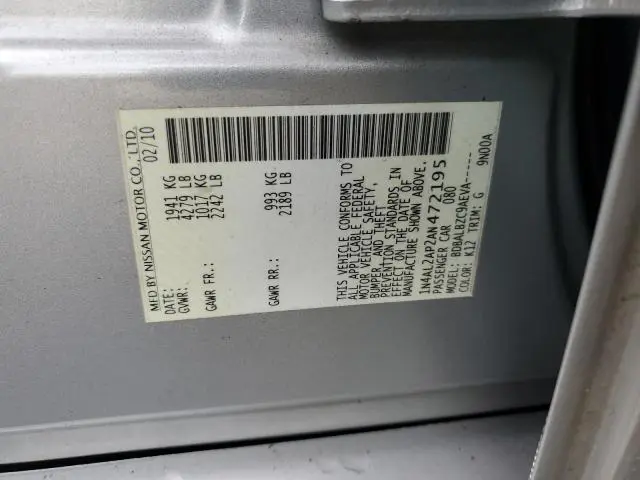 2010 NISSAN ALTIMA BASE  