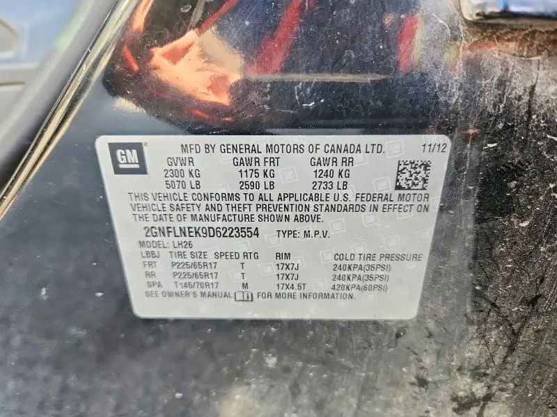 2013 CHEVROLET EQUINOX LT  