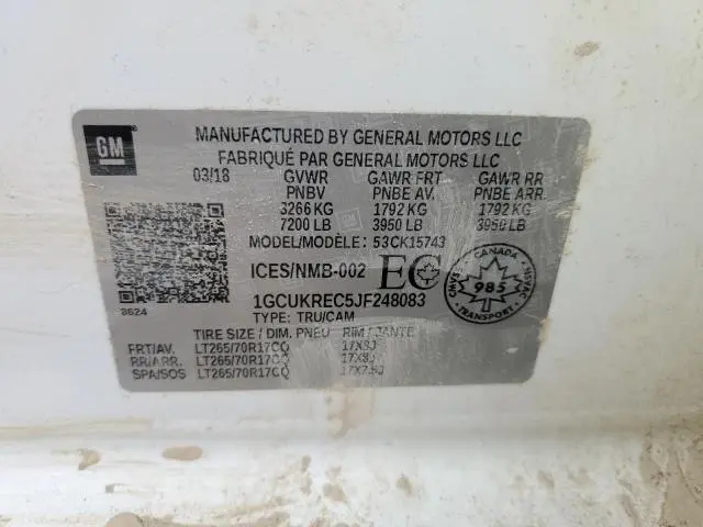 2018 CHEVROLET SILVERADO K1500 LT  