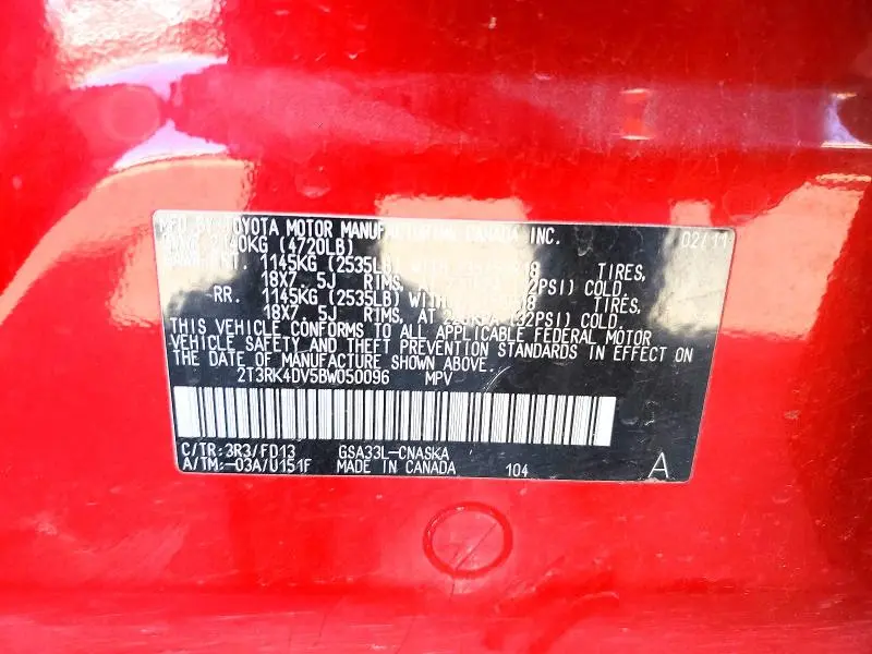 2011 TOYOTA RAV4 SPORT  