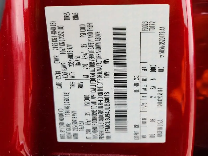 2018 FORD ESCAPE TITANIUM  