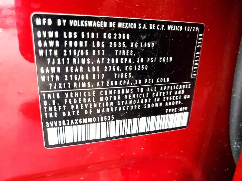 2021 VOLKSWAGEN TIGUAN SE  