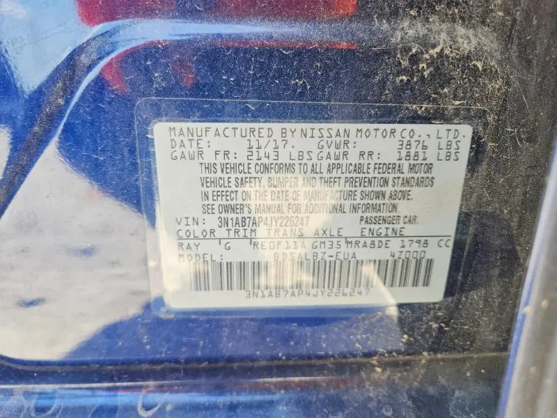 2018 NISSAN SENTRA S  