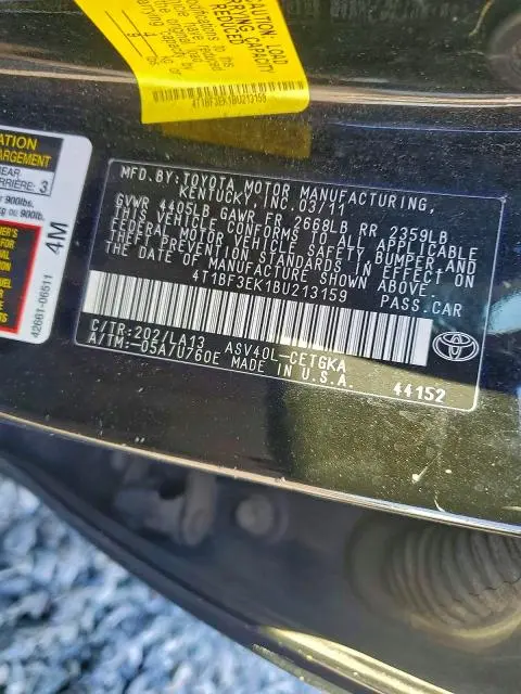 2011 TOYOTA CAMRY BASE  