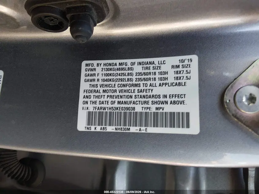 2019 HONDA CR-V EX