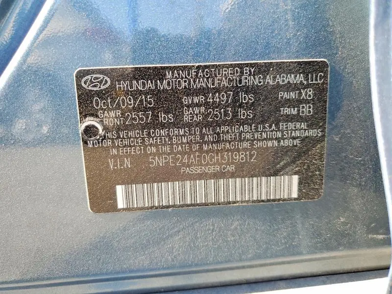 2016 HYUNDAI SONATA SE  