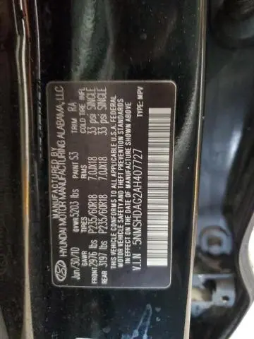 2010 HYUNDAI SANTA FE SE  