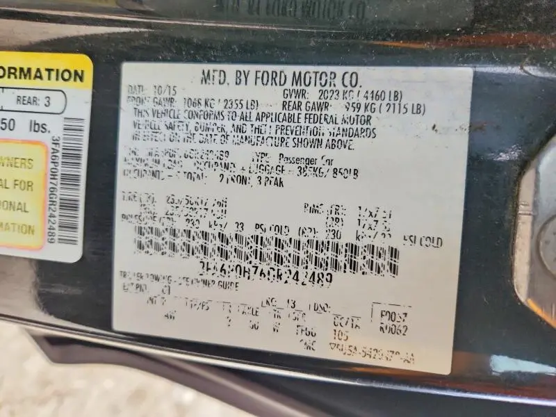 2016 FORD FUSION SE  