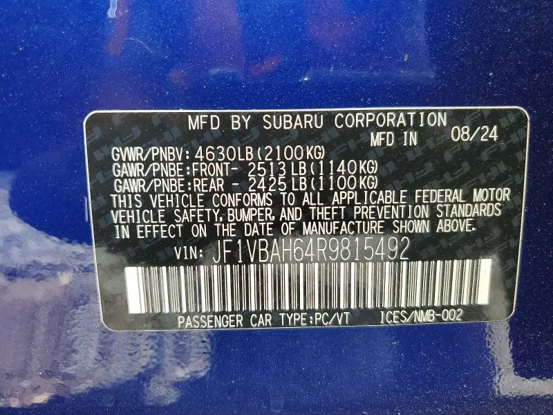 2024 SUBARU WRX PREMIUM  