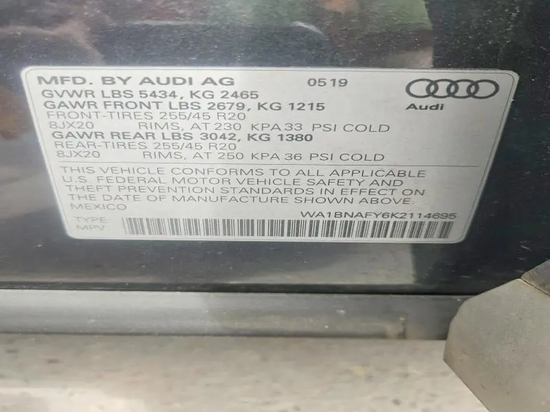 2019 AUDI Q5 PREMIUM PLUS  