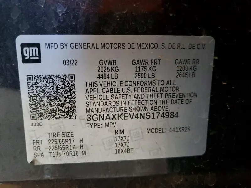 2022 CHEVROLET EQUINOX LT  