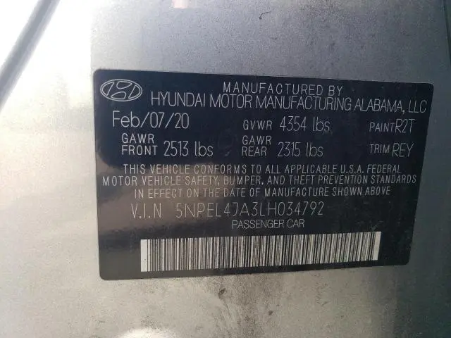 2020 HYUNDAI SONATA SEL  