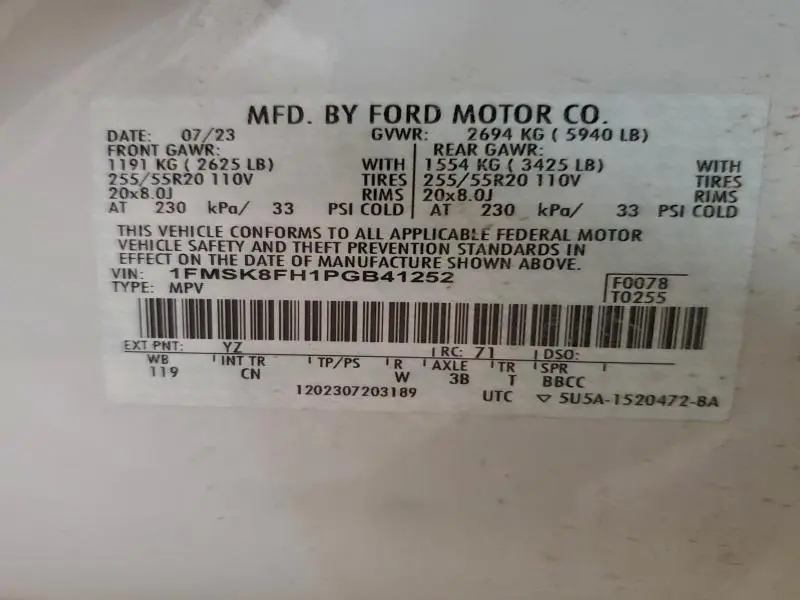 2023 FORD EXPLORER LIMITED  