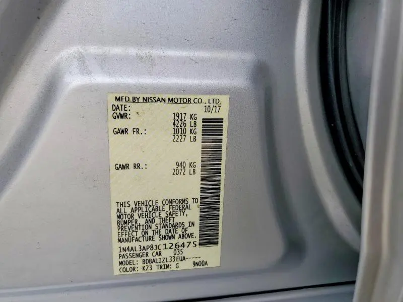 2018 NISSAN ALTIMA 2.5 SV  